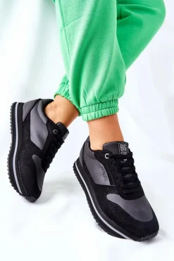Damskie Big Star Shoes Sportowe Buty Memory Foam Big Star II274217 Czarne