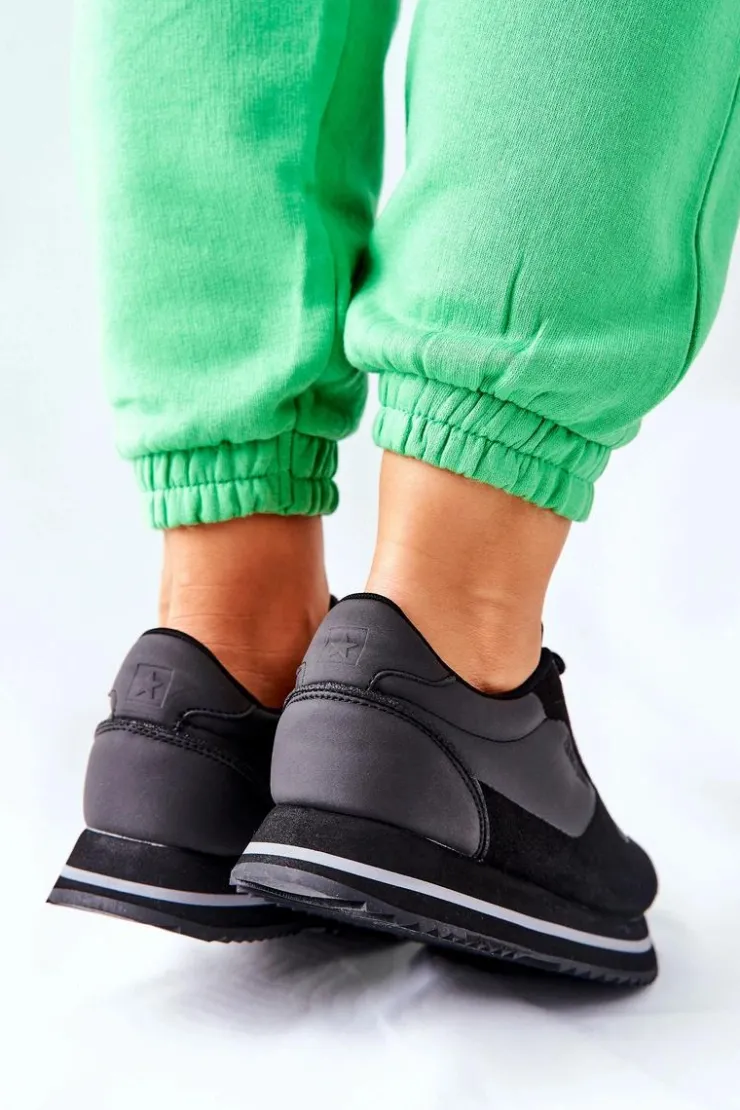 Damskie Big Star Shoes Sportowe Buty Memory Foam Big Star II274217 Czarne