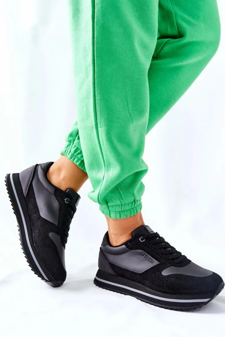 Damskie Big Star Shoes Sportowe Buty Memory Foam Big Star II274217 Czarne