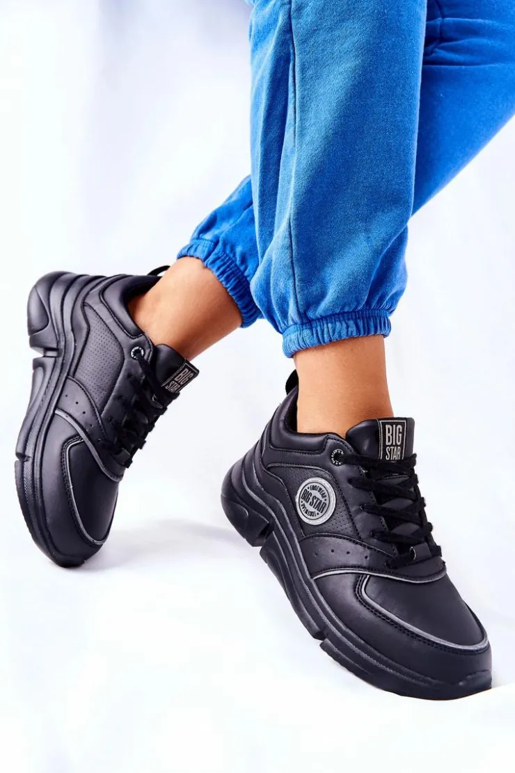 New Big Star Shoes Sportowe Buty Na Platformie Big Star II274313 Czarne Czarny