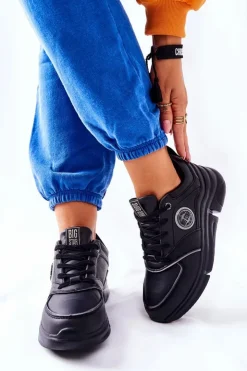 New Big Star Shoes Sportowe Buty Na Platformie Big Star II274313 Czarne Czarny