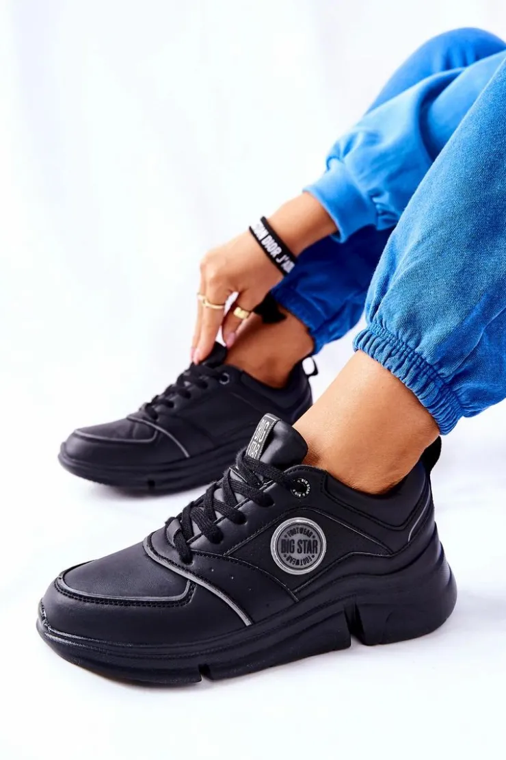 New Big Star Shoes Sportowe Buty Na Platformie Big Star II274313 Czarne Czarny