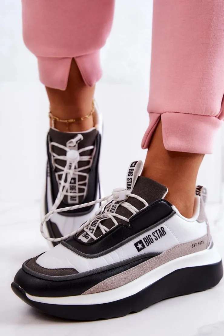 Big Star Shoes Buty Sportowe Big Star*Sportowe Buty Sneakersy Big Star JJ274998 Biało-Czarne