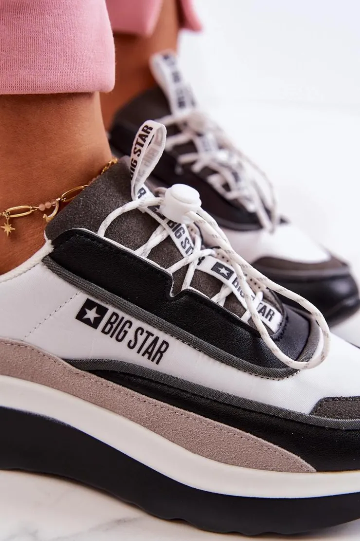 Big Star Shoes Buty Sportowe Big Star*Sportowe Buty Sneakersy Big Star JJ274998 Biało-Czarne