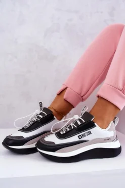 Big Star Shoes Buty Sportowe Big Star*Sportowe Buty Sneakersy Big Star JJ274998 Biało-Czarne