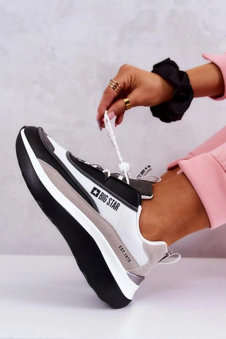 Big Star Shoes Buty Sportowe Big Star*Sportowe Buty Sneakersy Big Star JJ274998 Biało-Czarne