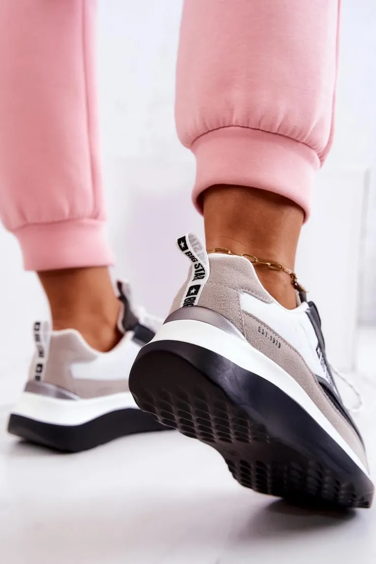 Big Star Shoes Buty Sportowe Big Star*Sportowe Buty Sneakersy Big Star JJ274998 Biało-Czarne