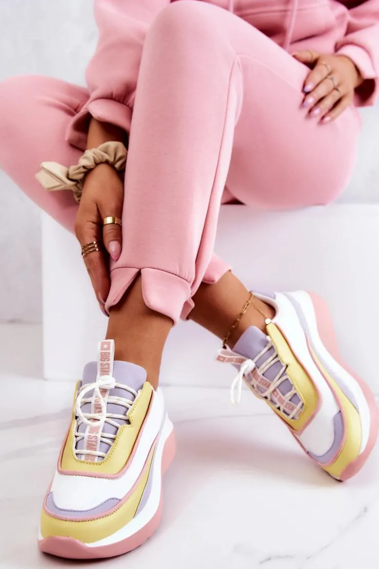 Damskie Big Star Shoes Sportowe Buty Sneakersy Big Star JJ274A511 Multikolor