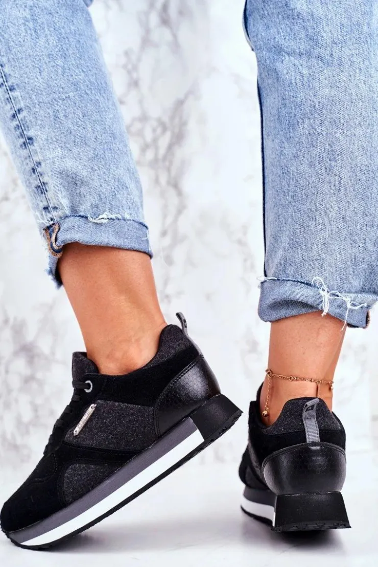 Damskie Big Star Shoes Sportowe Młodzieżowe Big Star Czarne GG274464