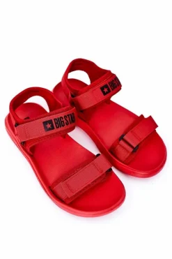 Hot Big Star Shoes Sportowe Męskie Sandały Big Star HH174844 Czerwone