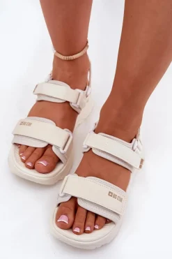 Damskie Big Star Shoes Sportowe Sandały Damskie Na Platformie Big Star RR274A076 Beżowe