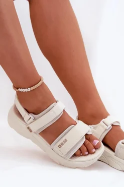 Damskie Big Star Shoes Sportowe Sandały Damskie Na Platformie Big Star RR274A076 Beżowe