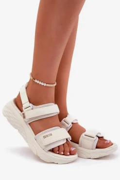 Damskie Big Star Shoes Sportowe Sandały Damskie Na Platformie Big Star RR274A076 Beżowe