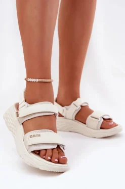 Damskie Big Star Shoes Sportowe Sandały Damskie Na Platformie Big Star RR274A076 Beżowe