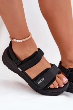 Big Star Shoes Sportowe Sandały Damskie Na Platformie Big Star RR274A077 Czarne Czarny