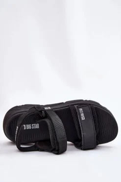 Big Star Shoes Sportowe Sandały Damskie Na Platformie Big Star RR274A077 Czarne Czarny