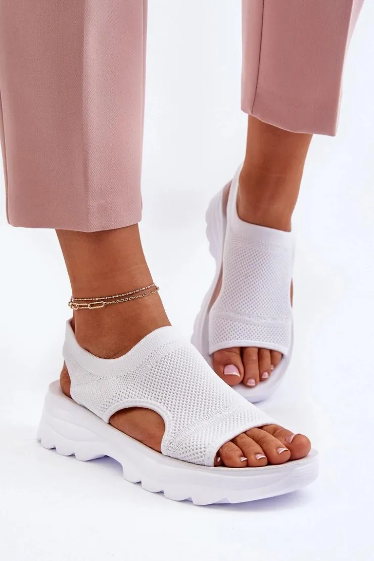 Damskie Boto Sportowe Sandały Damskie Na Grubej Podeszwie Białe Deinaleia