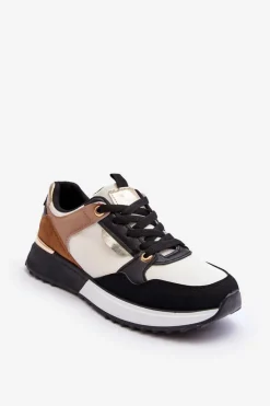 Damskie Boto Stylowe buty sportowe damskie Beżowo-Czarne Katenia