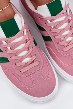 Best Boto Stylowe Sneakersy Damskie Na Platformie Różowe Silavia