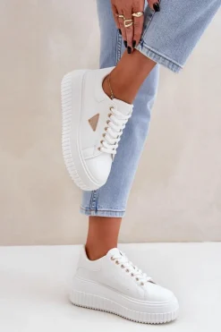 Boto Buty Sportowe Na Platformie|Sneakersy Damskie*Stylowe Sneakersy Na Masywnej Platformie Białe Vallexia