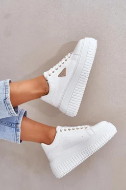 Boto Buty Sportowe Na Platformie|Sneakersy Damskie*Stylowe Sneakersy Na Masywnej Platformie Białe Vallexia