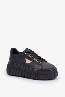 Boto Buty Sportowe Na Platformie|Sneakersy Damskie*Stylowe Sneakersy Na Masywnej Platformie Czarne Vallexia