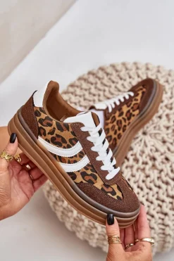 Boto Buty Sportowe Na Platformie|Sneakersy Damskie*Stylowe Sneakersy W Panterkę Na Platformie Brązowe Doriwa