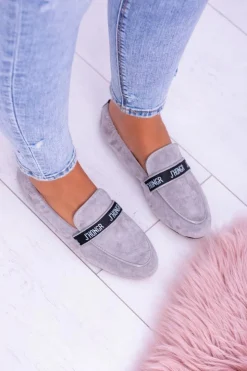 Boto Mokasyny Damskie Zamszowe*Szare Mokasyny Damskie Lu Boo Horten