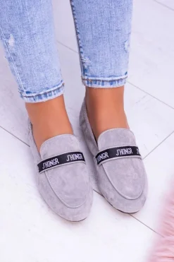 Boto Mokasyny Damskie Zamszowe*Szare Mokasyny Damskie Lu Boo Horten