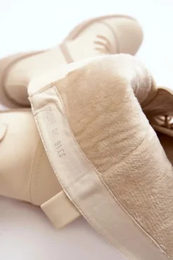 Best Boto Sznurowane Ocieplane Kozaki Glany Przed Kolano Beżowe Bergdis