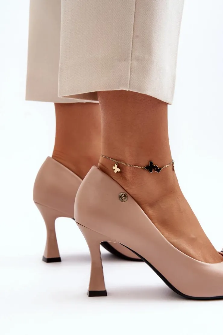 Discount Buty damskie Vinceza Szpiki Eko Skórzane Beżowe Kismetti