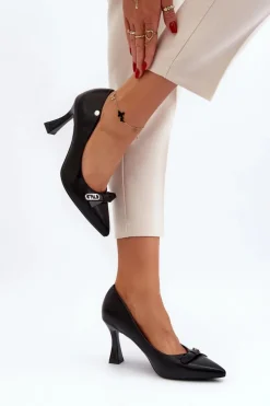 Damskie Buty damskie Vinceza Szpiki Eko Skórzane Czarne Kismetti