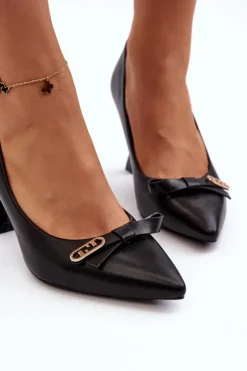 Damskie Buty damskie Vinceza Szpiki Eko Skórzane Czarne Kismetti