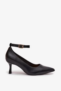 Boto Czółenka Klasyczne*Szpilki Czółenka Z Paskiem Czarne Perrine Czarny