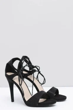 Damskie Boto Szpilki Damskie Czarne z Cyrkoniami Belona