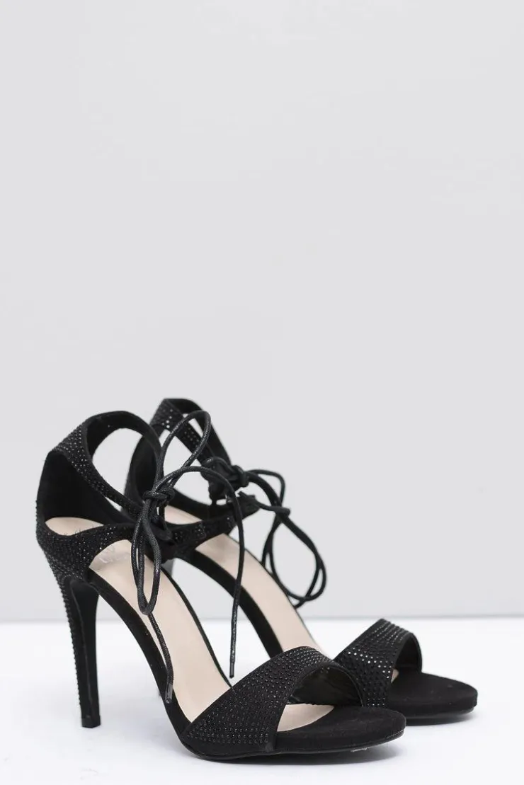 Damskie Boto Szpilki Damskie Czarne z Cyrkoniami Belona