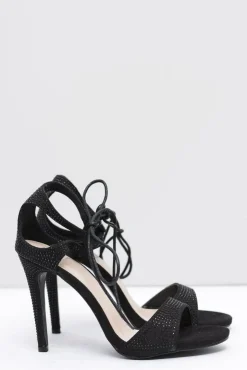 Damskie Boto Szpilki Damskie Czarne z Cyrkoniami Belona