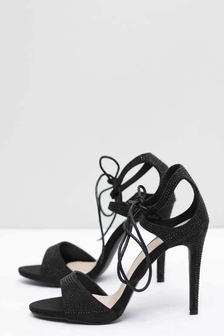 Damskie Boto Szpilki Damskie Czarne z Cyrkoniami Belona