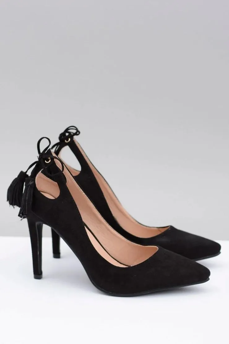 Boto Szpilki Zamszowe*Szpilki damskie Lu Boo Czarne Zamszowe Loona