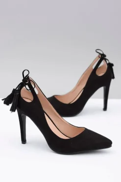 Boto Szpilki Zamszowe*Szpilki damskie Lu Boo Czarne Zamszowe Loona