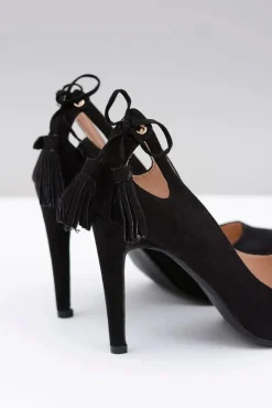 Boto Szpilki Zamszowe*Szpilki damskie Lu Boo Czarne Zamszowe Loona