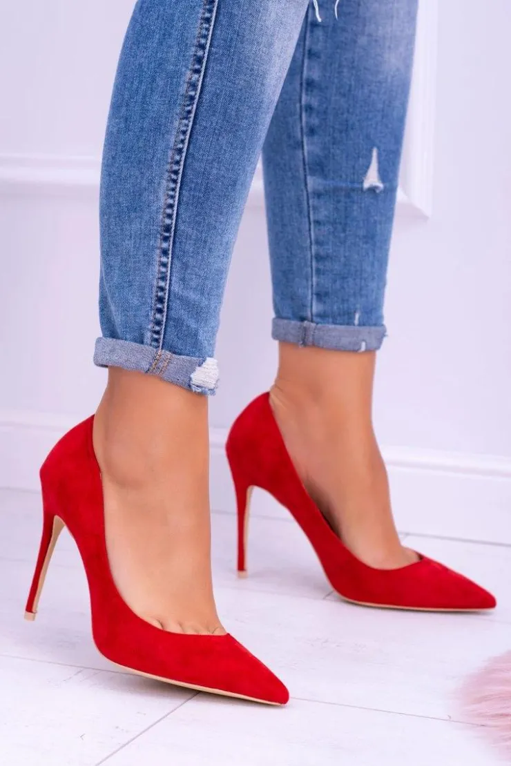 Discount Boto Szpilki damskie Lu Boo Zamszowe Czerwone W Szpic Fione
