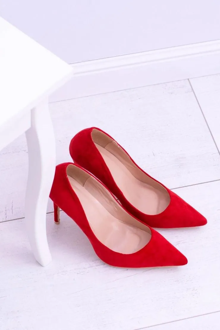 Discount Boto Szpilki damskie Lu Boo Zamszowe Czerwone W Szpic Fione