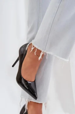 Discount Boto Szpilki Lakierowane Ze Szpiczastymi Noskami Czarne Omenra