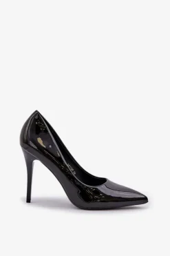 Discount Boto Szpilki Lakierowane Ze Szpiczastymi Noskami Czarne Omenra