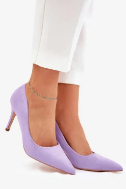 Sale Boto Szpilki Z Eko Zamszu Fioletowe Vannith