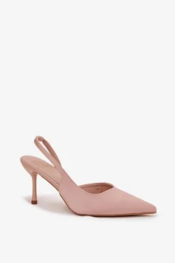 Damskie Boto Szpilki Z Odkrytymi Piętami Beżowe Lenira