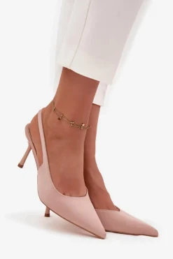 Damskie Boto Szpilki Z Odkrytymi Piętami Beżowe Lenira