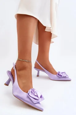 Outlet Boto Szpilki Z Ozdobą Fioletowe Ozena