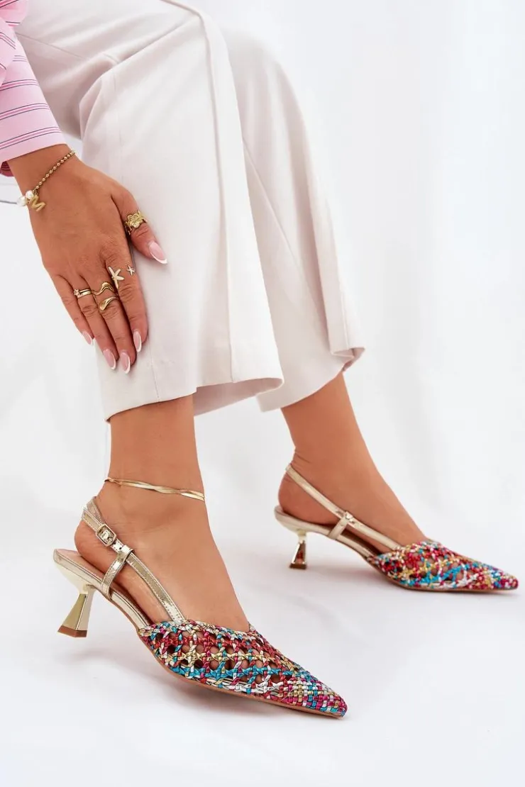 Damskie Boto Szpilki Ze Szpiczastym Noskiem I Odkrytą Piętą Multikolor Umirana